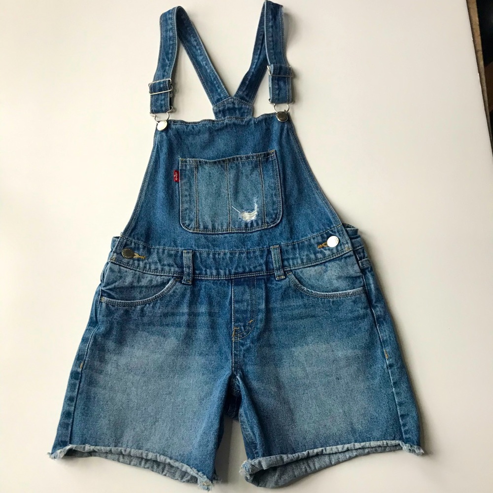 Levi's Blue Jean Overall Shorts Kids Size 12